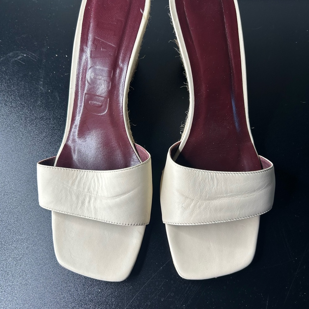 STAUD Cream Sandals Minimalist Design
